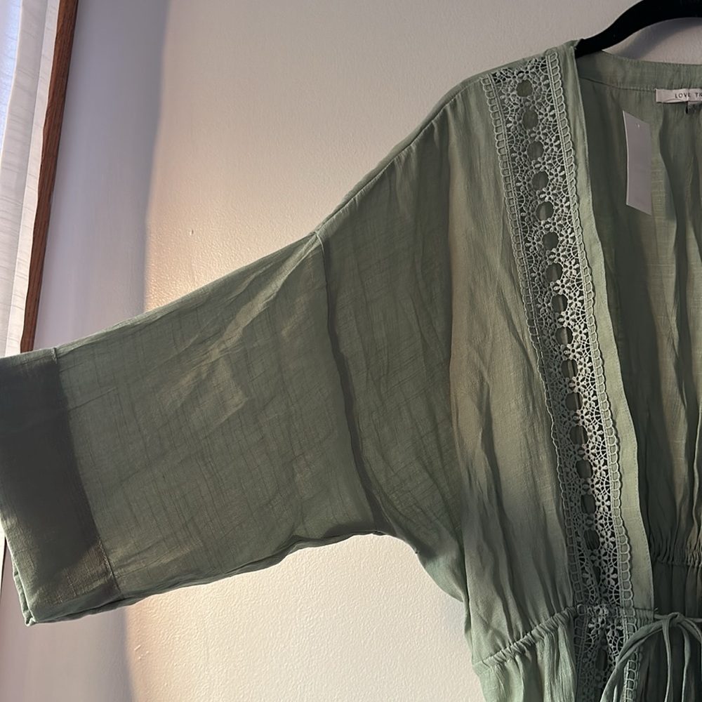 Love Tree Sage Green Long Sleeve Dress - Picture 3 of 5